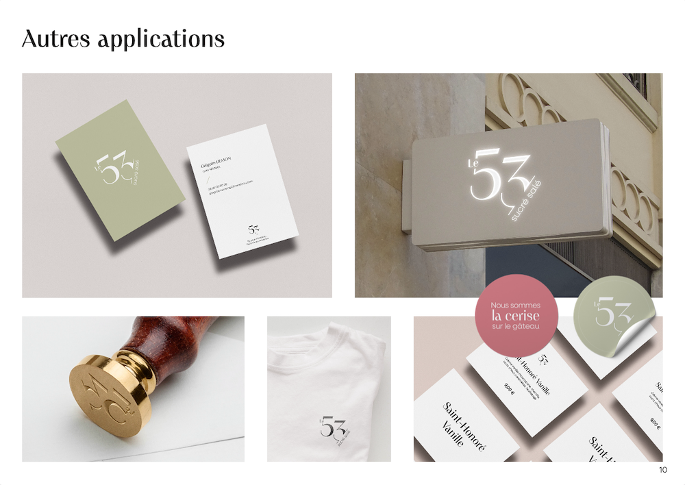 Le 53 Mirabeau, Pâtisserie, Aix-en-Provence, Charte Graphique, Identité visuelle, Applications