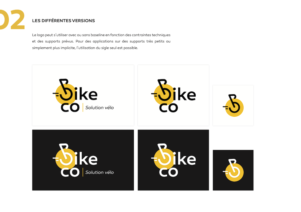 Bike'Co, Solution vélo, Salon-de-Provence, Charte Graphique, Versions du logo