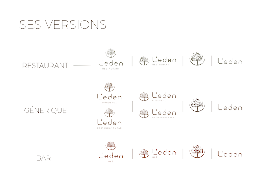 Restaurant l'eden, Sheraton Bordeaux, Aéroport Mérignac, Charte Graphique, Versions du logo