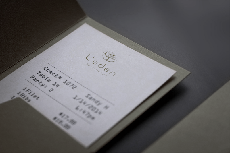 Restaurant l'eden, Sheraton Bordeaux, Aéroport Mérignac, Supports de communication, Addition