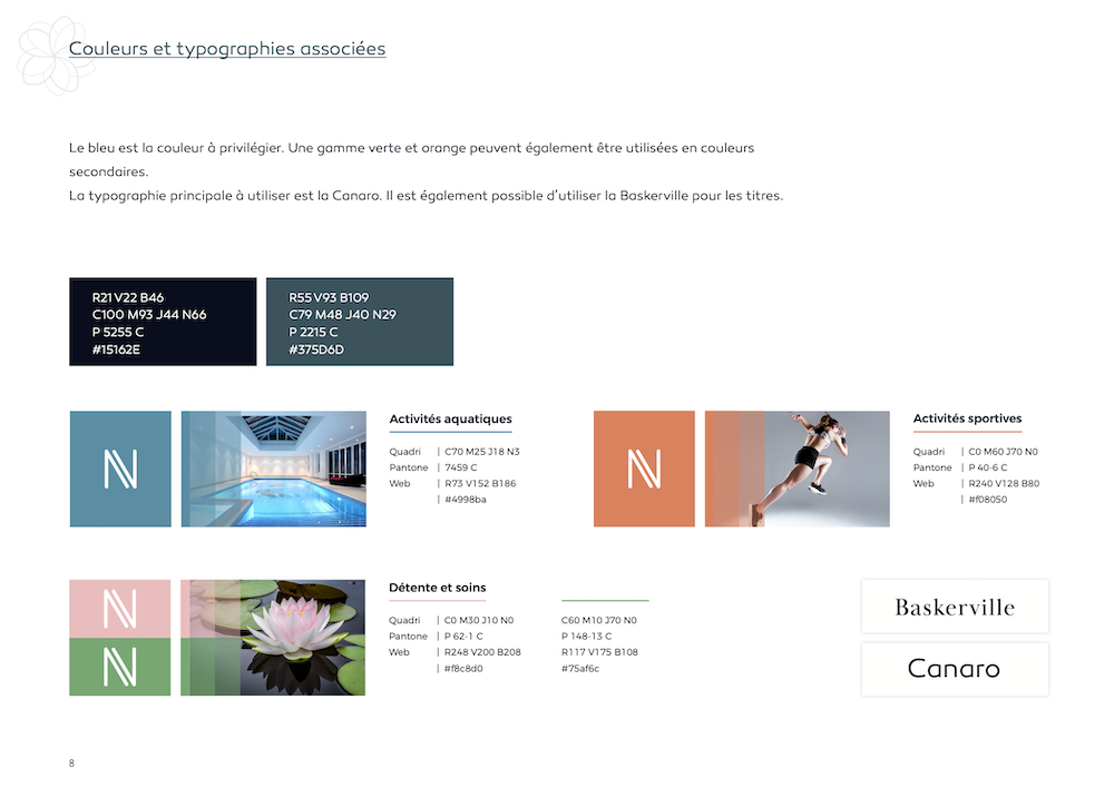 Naos Hôtel Groupe - Hôtellerie haut de gamme française - Centre de bien-être - Identité de marque - Couleurs