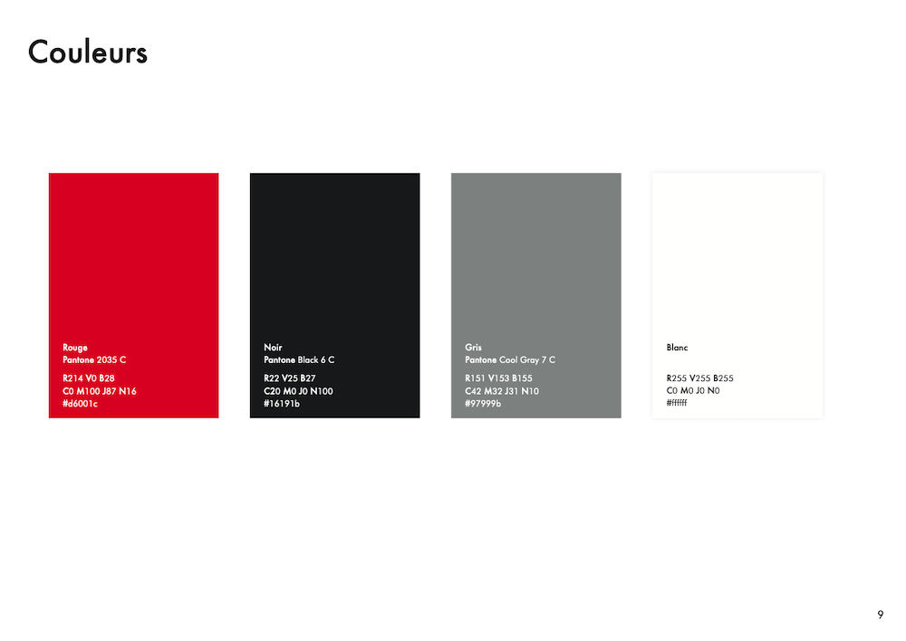 Rezo K, Réseau d'urgence vitale, Parc de défibrillateurs, Charte Graphique, Couleurs