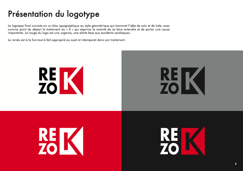 Rezo K, Réseau d'urgence vitale, Parc de défibrillateurs, Charte Graphique, Logo