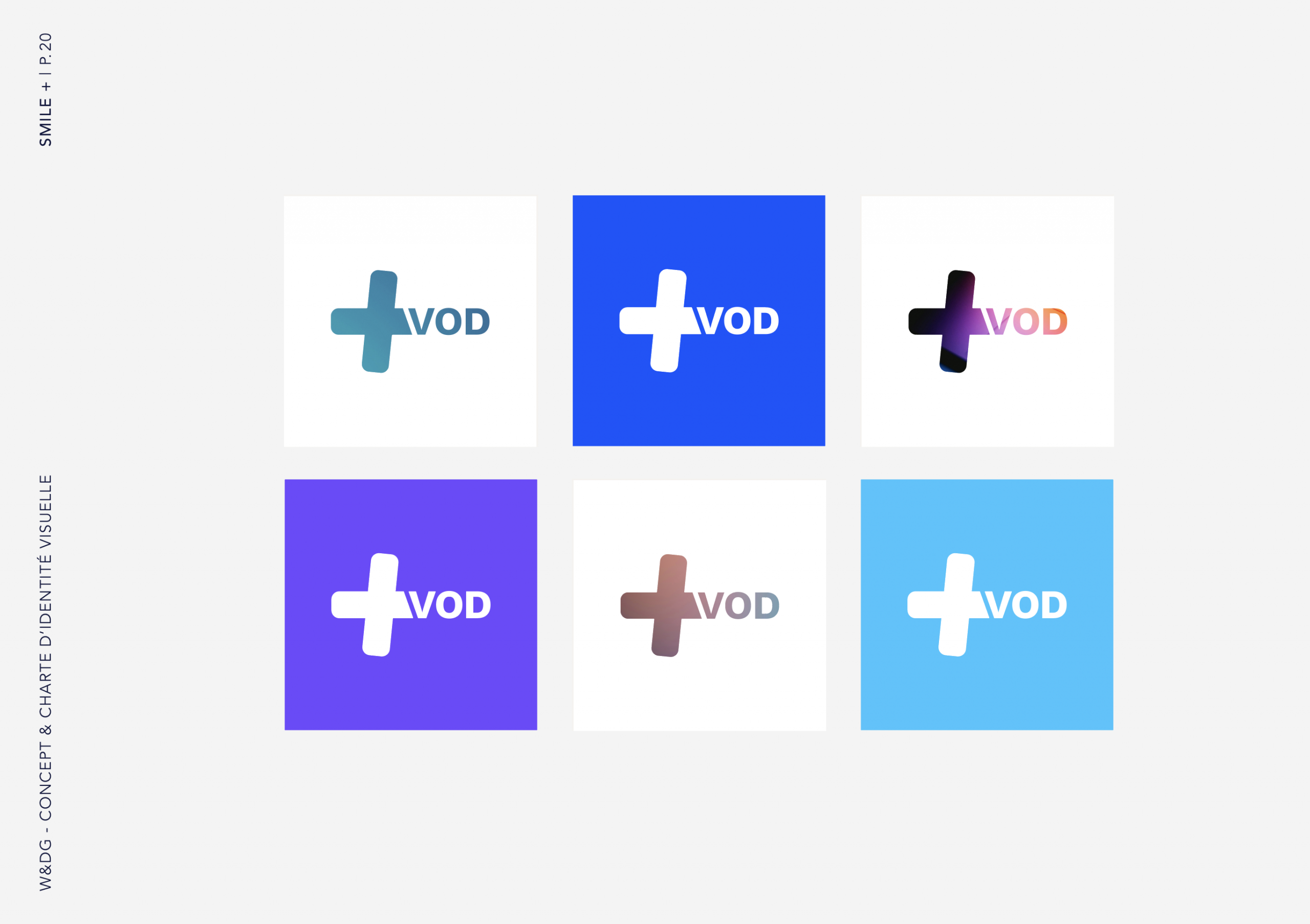 Smile+ VOD, Plateforme dentaire, Charte graphique, Applications du logo