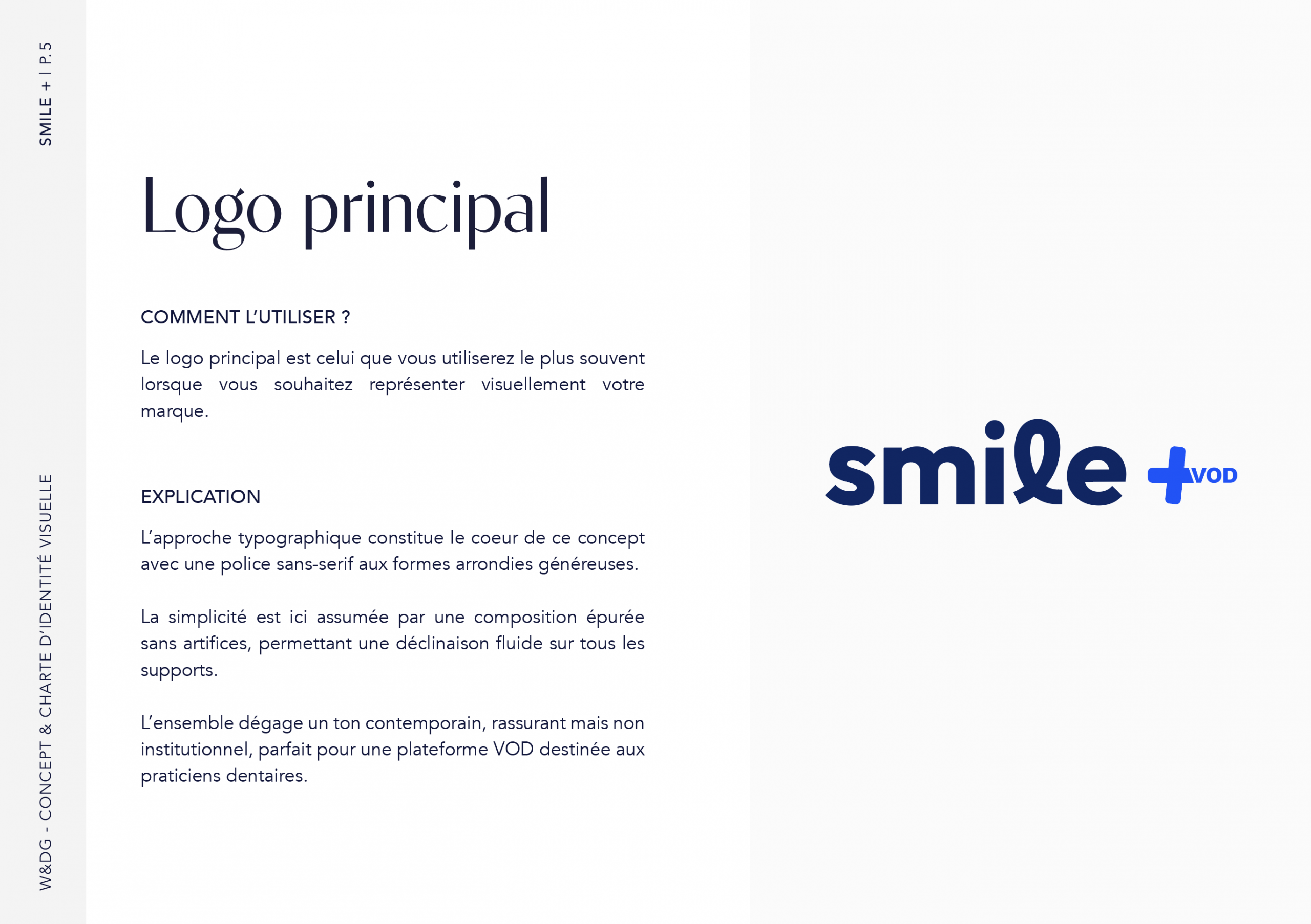 Smile+ VOD, Plateforme dentaire, Charte graphique, Logo principal