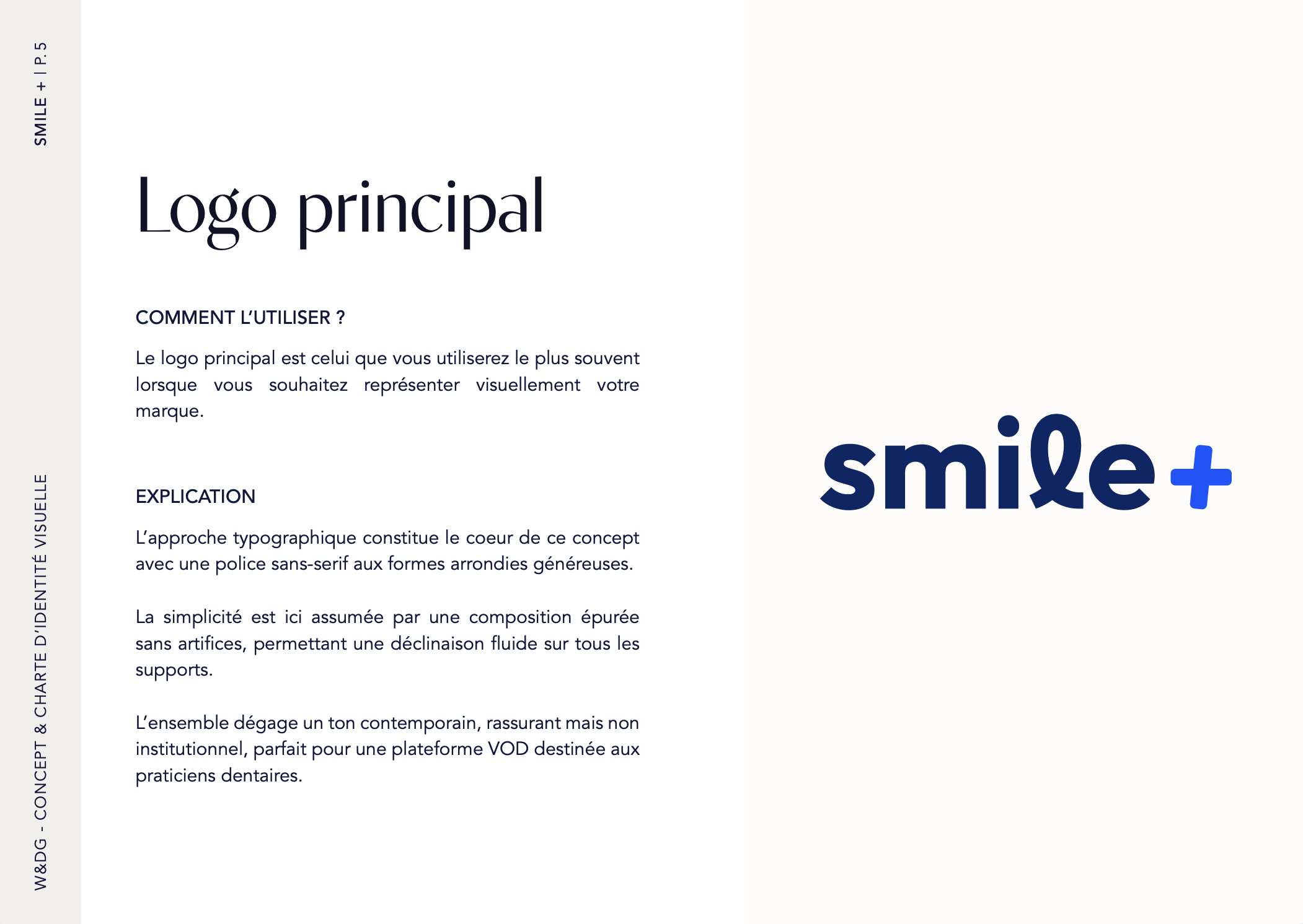 Smile+ VOD, Plateforme dentaire, Charte graphique, Logo principal