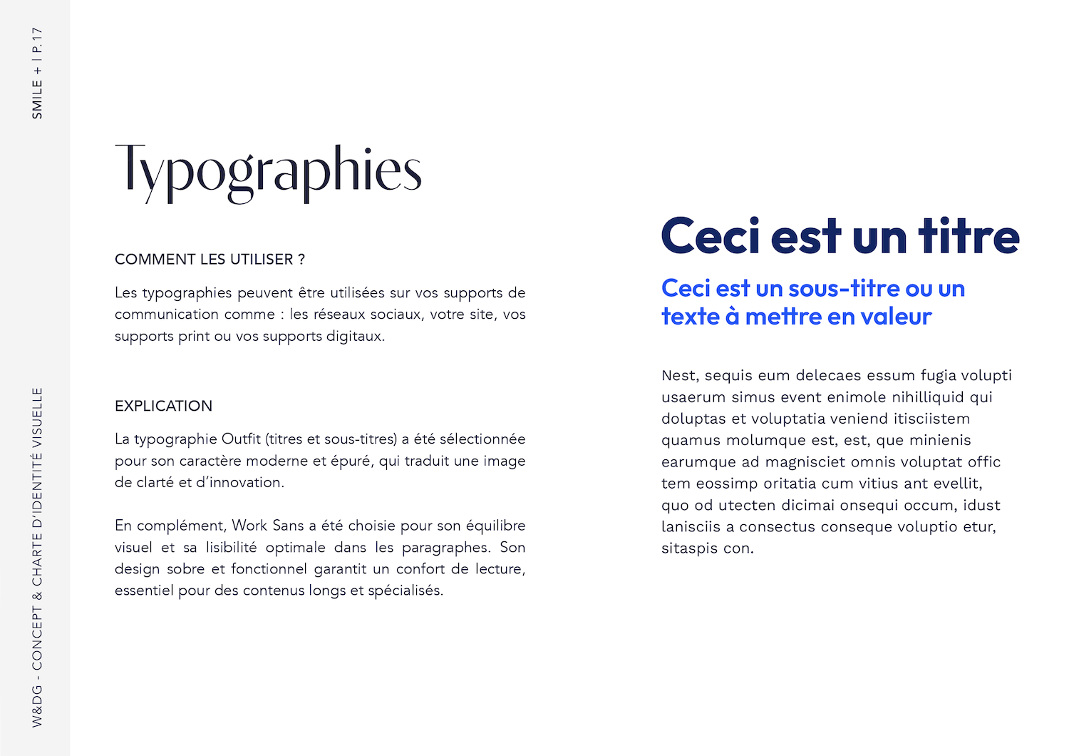 Smile+ VOD, Plateforme dentaire, Charte graphique, Typographies