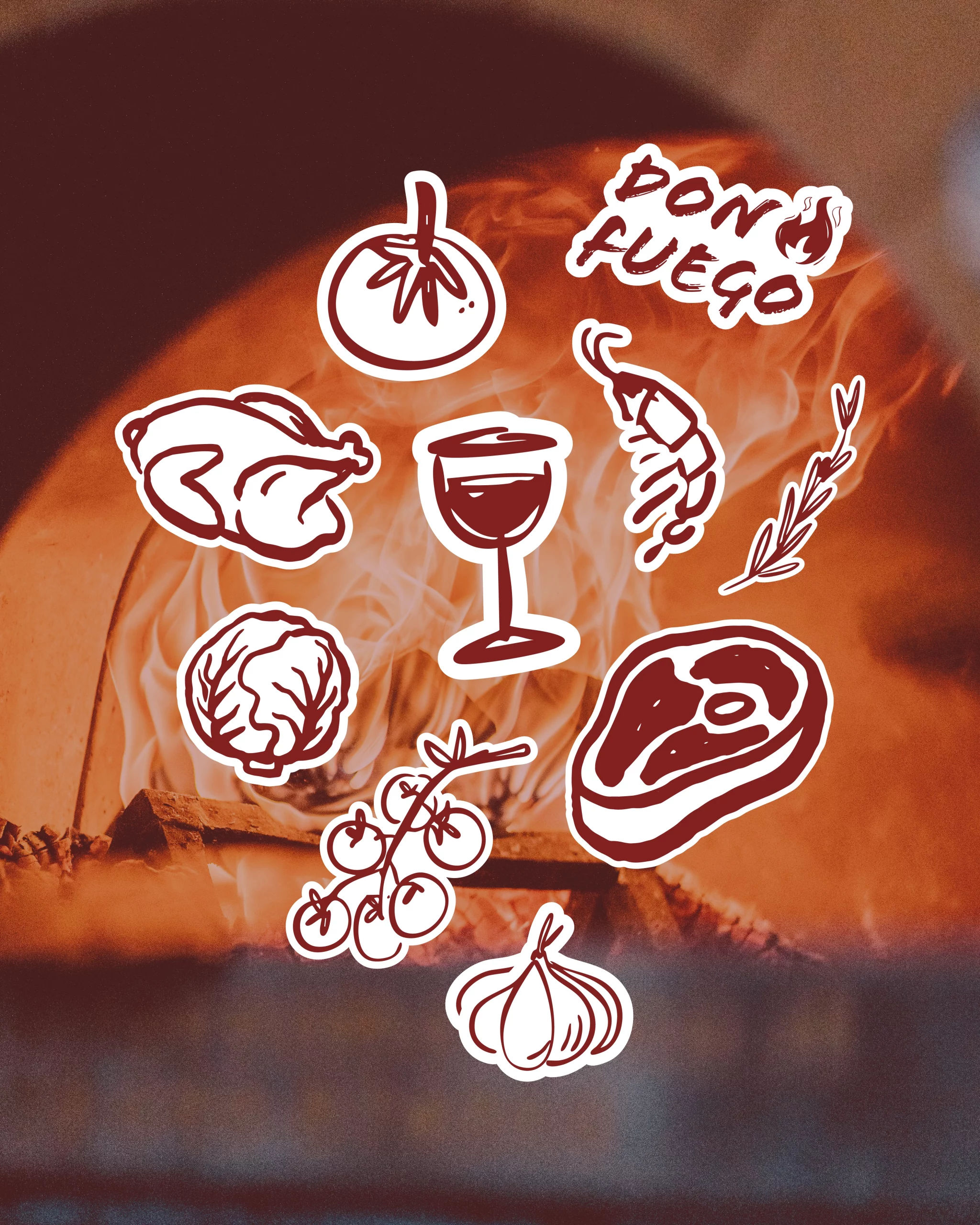 Brandboard complet, identité visuelle restaurant Don Fuego